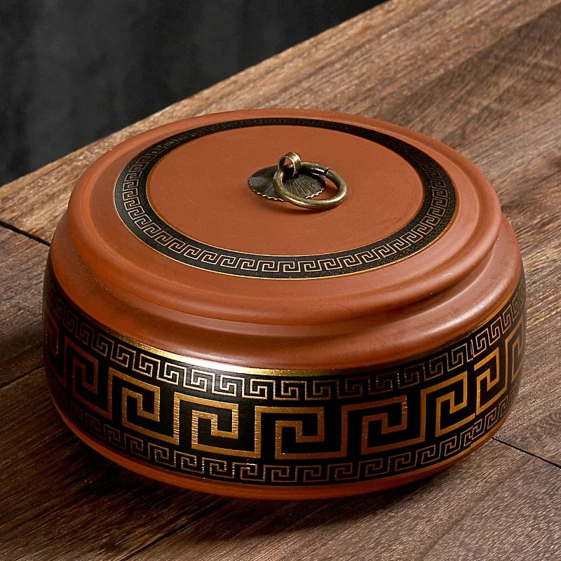 Purple Clay Tea Caddy Ceramic Large Airtight Pot Universal Half Catty Black Green Pu'er Tea Pot Household Storage Tank