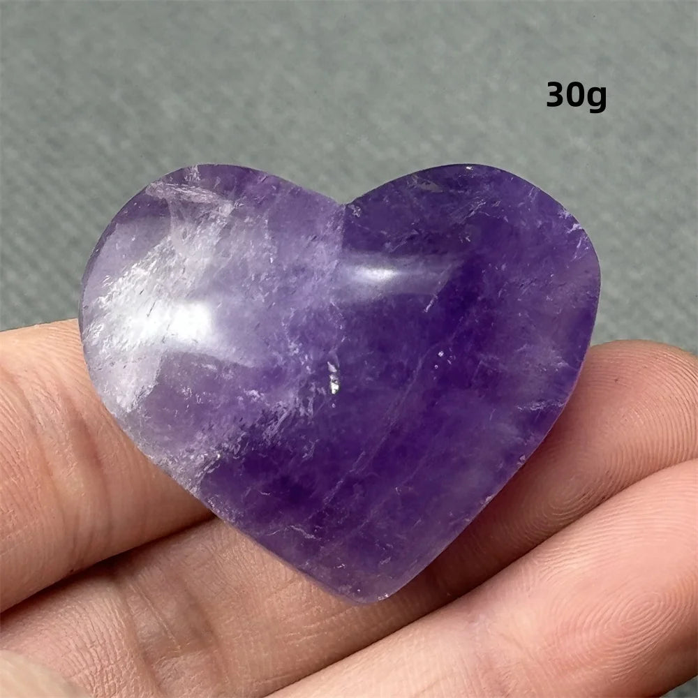 Natural Amethyst Heart Shaped Love Gemstone Meaning Love Healing Reiki Meditation Energy Witchcraft Home Decoration