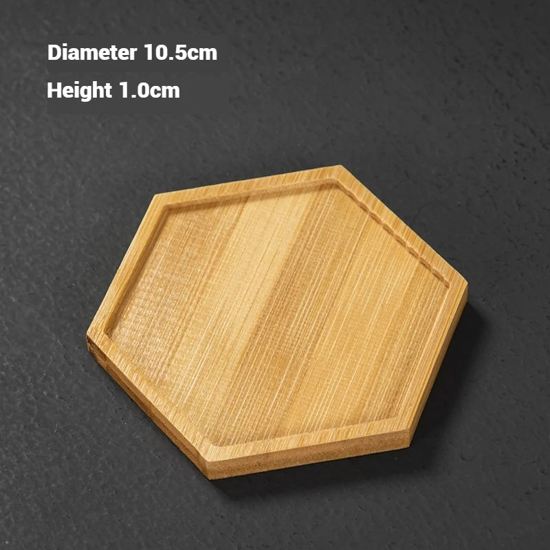 30 Style Round Square Flower Pots Planter Bamboo Tray Wood Holder Home Decor Gardening Supply Anti-Fade Simple Elegant Design