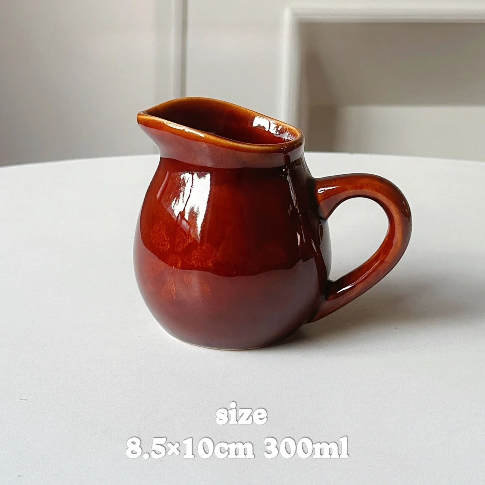 New Vintage Ceramic Creamer with Handle Cream Jug Gravy Boat Coffee Milk Pitcher Dipping Sauce Jug Milk Pourer Syrup Dispenser