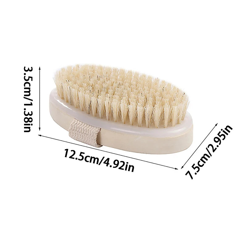 Natural Bristle Brush Soft Wet Dry Skin Body SPA Brush Bath Massager Shower Brushes Exfoliating Smoothing Skin Care Health Home
