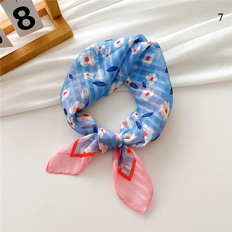 Fashion Cotton Linen Shawl Square Scarf for women sweet Cherry Print Hijabs Ladies Wraps summer sunscreen Bandanas Head scarf