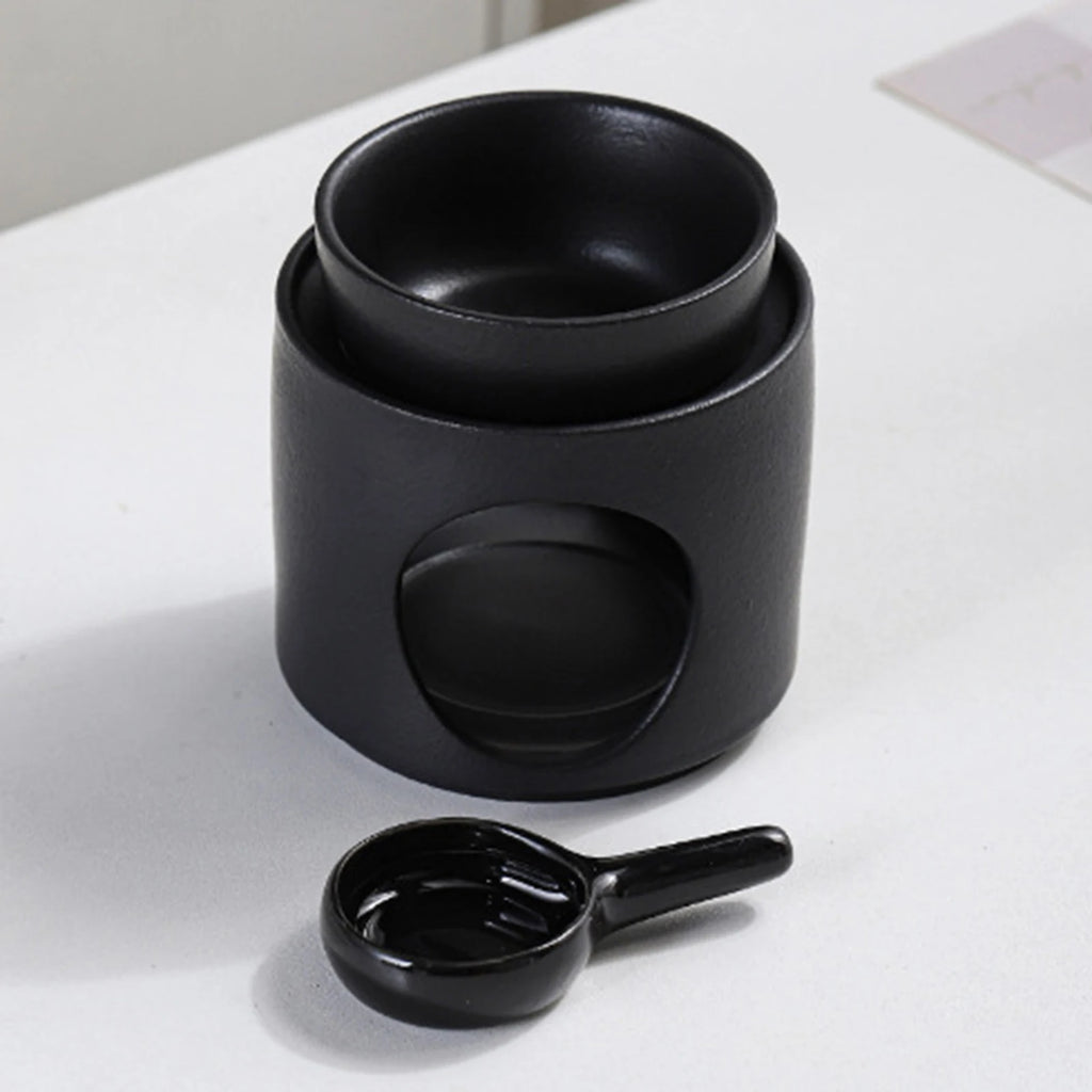 Ceramic Essential Oil Burner Incense Burner Holder Multifunctional Candlestick Tealight Candle Holder Home Office Bedroom Decor
