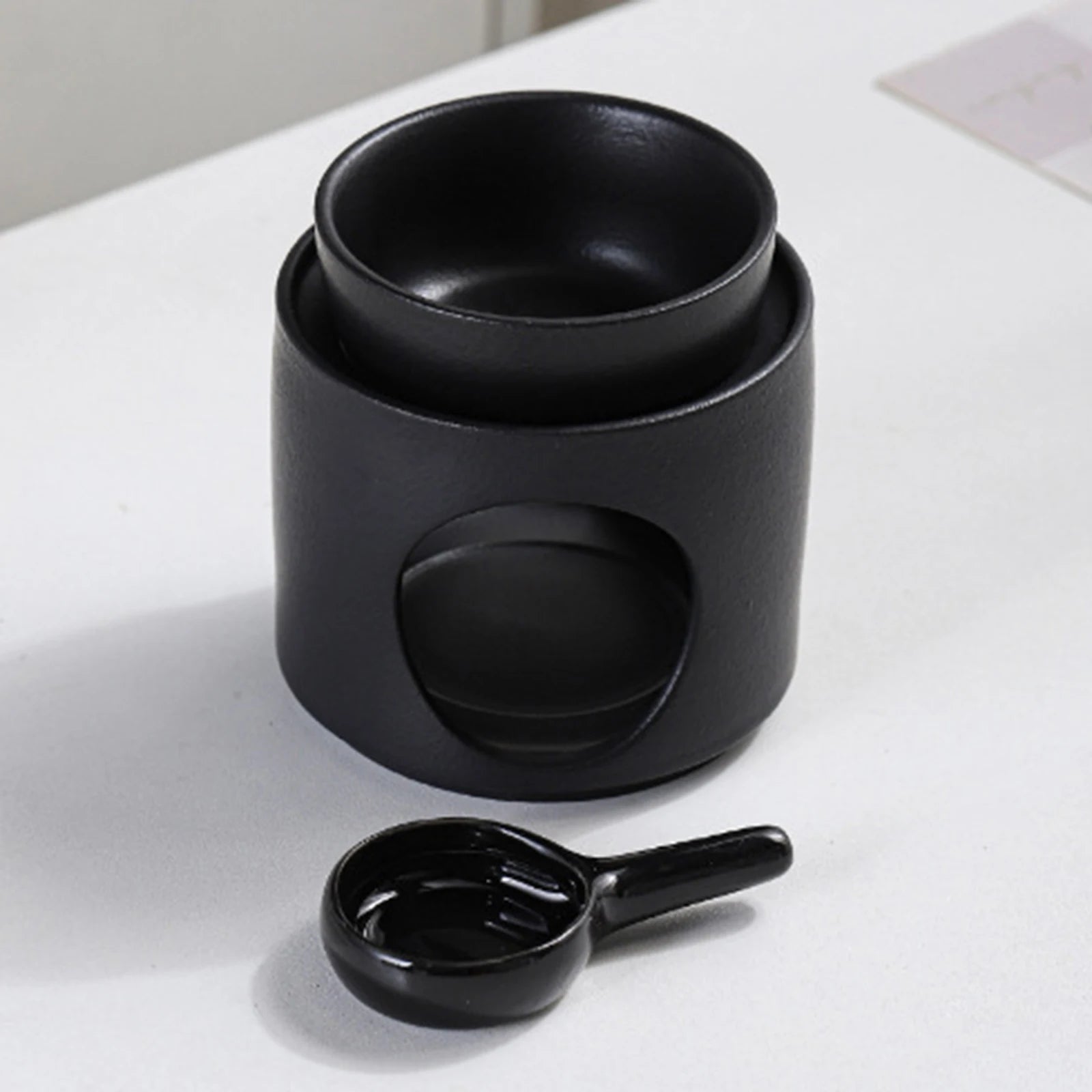 Ceramic Essential Oil Burner Incense Burner Holder Multifunctional Candlestick Tealight Candle Holder Home Office Bedroom Decor