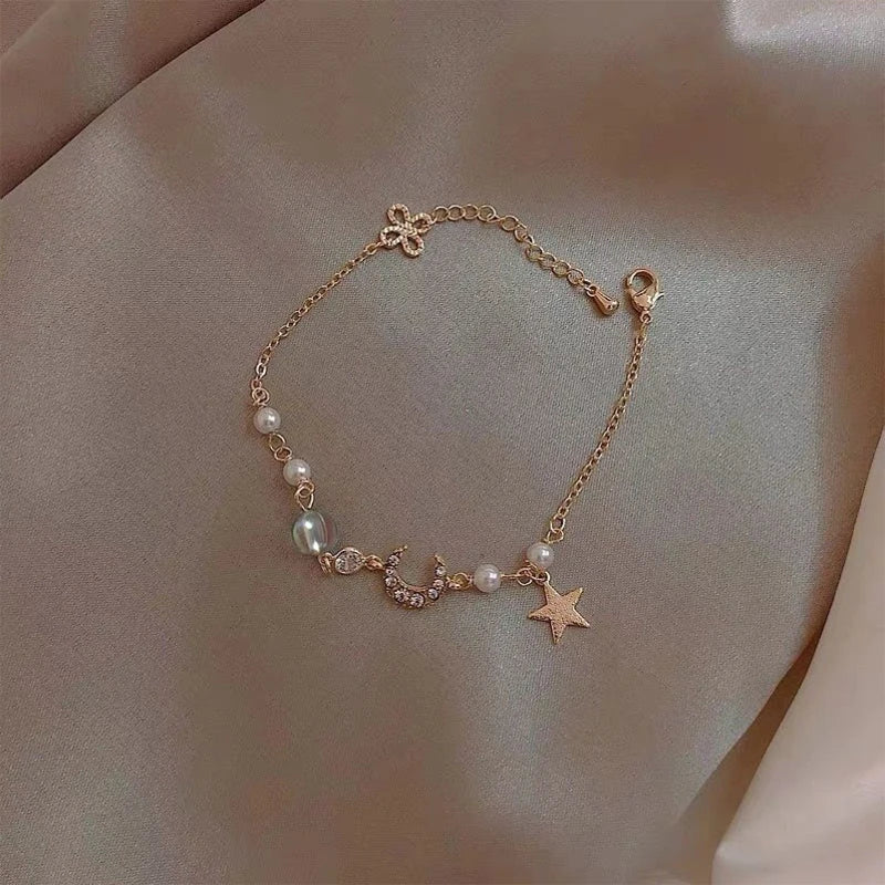 Fashion Silver Color Hollow Double Heart Bangle Women Shining Zircon Charm Bracelet Adjustable Minimalist Style Jewelry Gifts