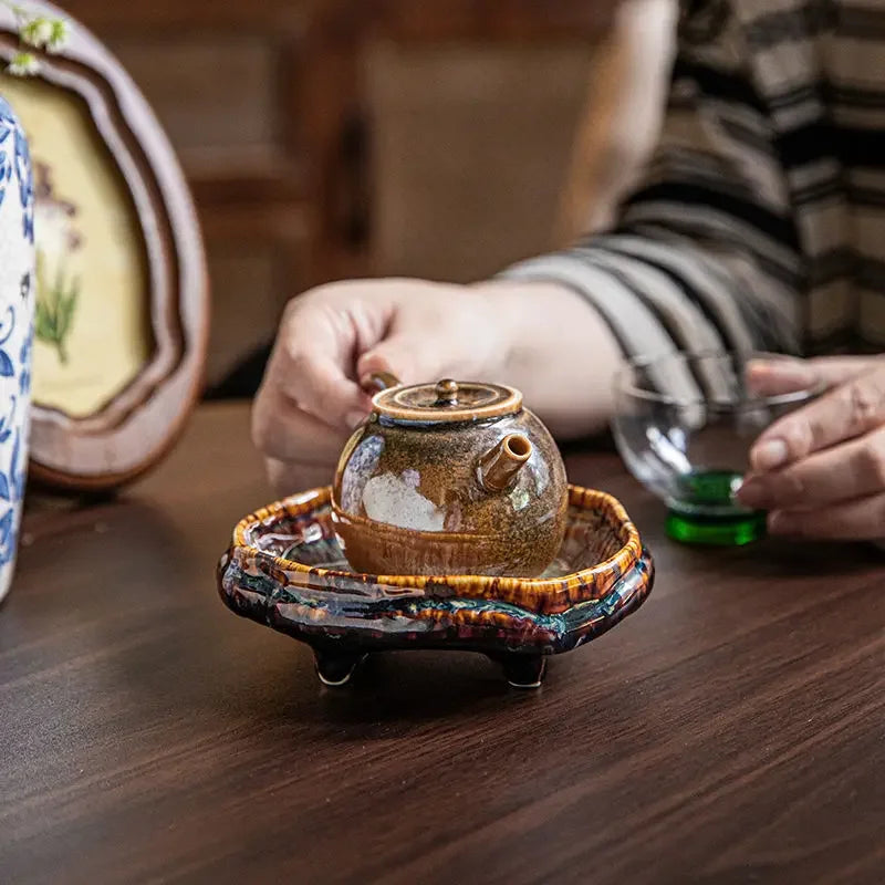 Delicate Dishes Small Dish Shaped High Foot Ceramic Dessert Snack Dish Hot Pot Restaurant Seasoning Dish