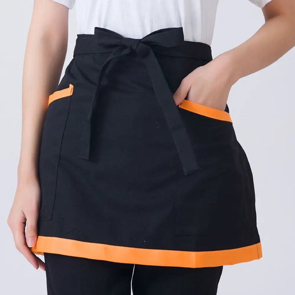 Kitchen Short Half Waist Apron Women Waitress Antifouling Work Bar Pub Cafe Cooking Men Short Half Apron Aprons Cleaning Tools