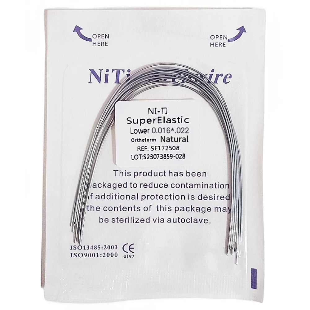10pcs Dental Orthodontic Arch Wires Niti Archwires Natural/Ovoid Form Round/Rectangular Shape Upper Lower for Braces