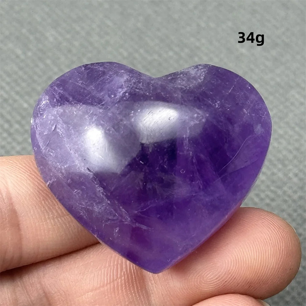 Natural Amethyst Heart Shaped Love Gemstone Meaning Love Healing Reiki Meditation Energy Witchcraft Home Decoration