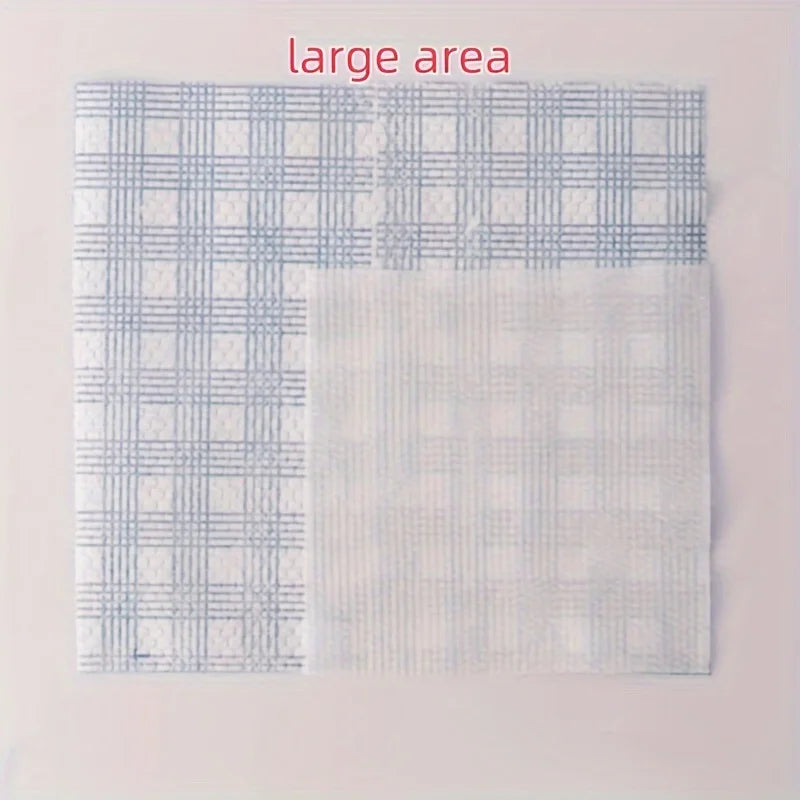1 Roll of Multi-purpose Blue Checkered Lazy Cloth - Wet and Dry, Highly Absorbent Kitchen Cleaning Cloth