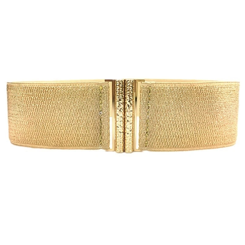 Women Elastic Waist Belt Shaping Girdle Belt Shimmering Gold Corset Wide Belt Lady Waistband Clothing Accessories Dropship