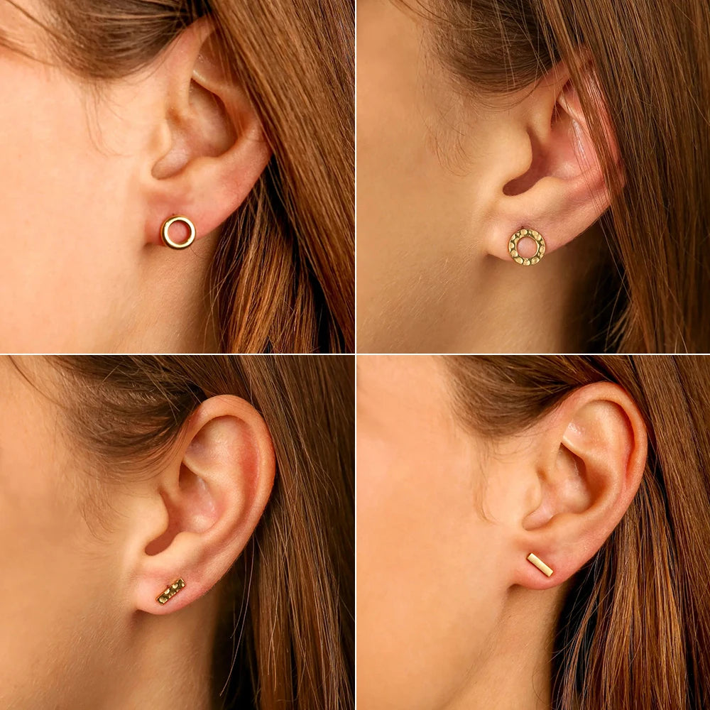 e-Manco Stainless Steel Stud Earrings for Women Korean Small Earings Fashion Jewelry Minimalist Women Earrings Stud Wholesale