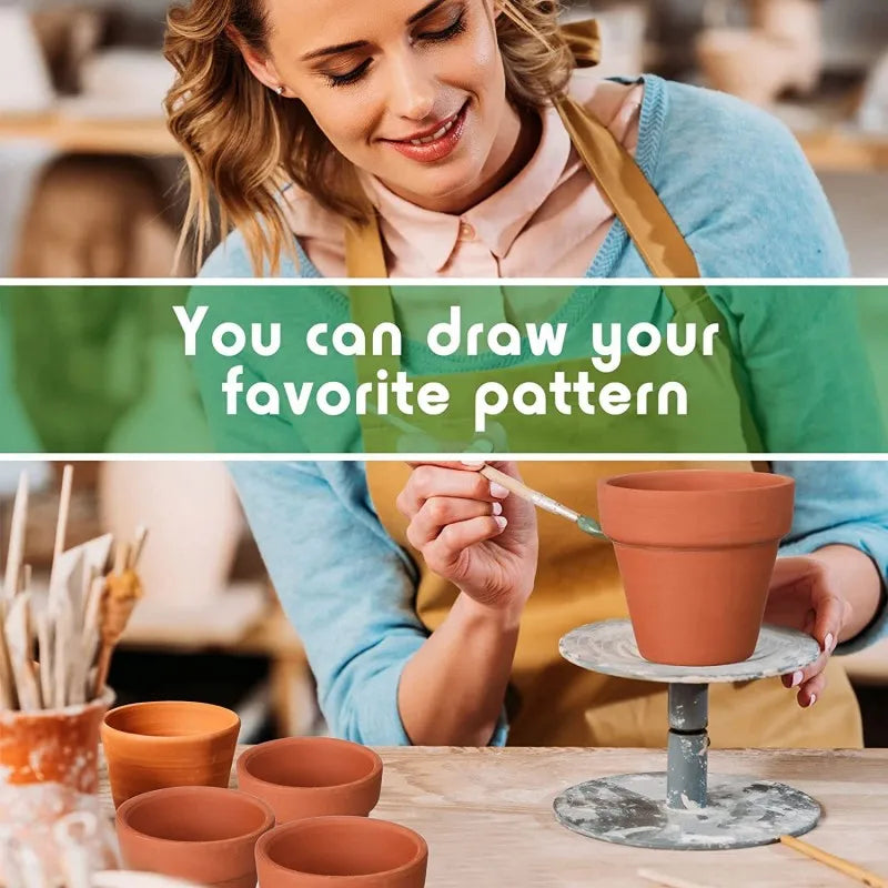 100 Pcs Tiny Terracotta Pots - 1.3 inch Small Mini Clay Pots with Drainage Holes Flower Nursery Terra Cotta Pots for in/outdoor