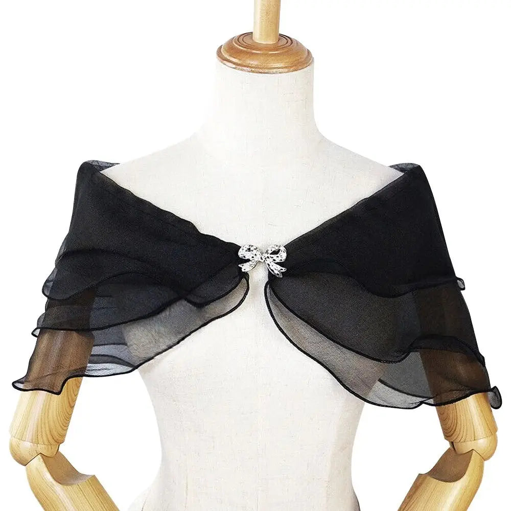 Bridal Lace Shawl Women Evening Party Shrug Chiffon Shawls Dress Cover Up Shoulder Cape Wedding Dress Accessories