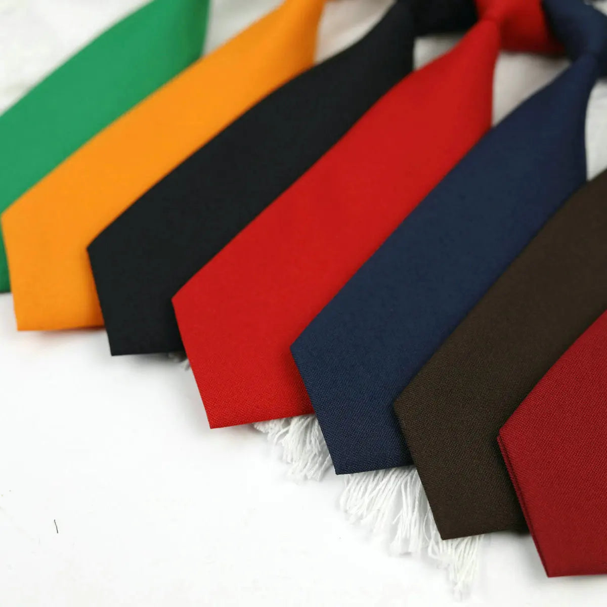 Daily JK Ties Solid 7CM Lazy Neckties Girls Short Shirt Tie Kids Student Collar School Uniform Accessories College Female Cravat