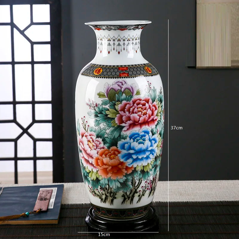 Jingdezhen Ceramic Vase Vintage Chinese Traditional Vases Home Decoration Animal Vase Fine Smooth Surface Furnishing Articles