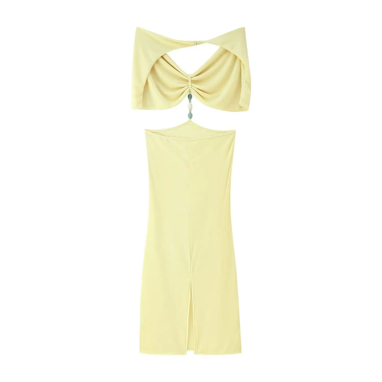 European and American style 2025 new shawl pleated handmade beads sexy backpack hip dress