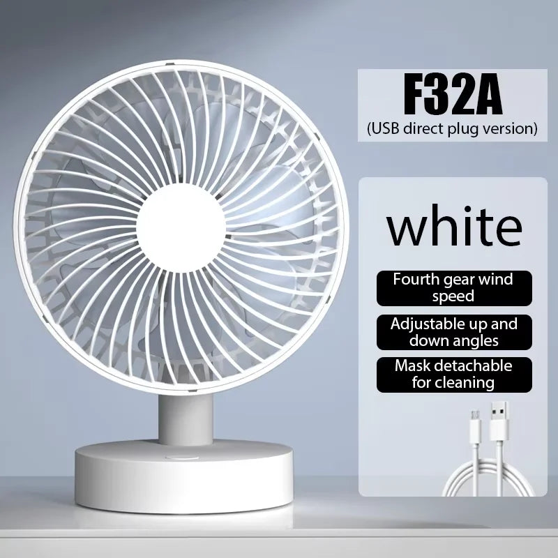 Portable Small Plug-in Desk Fan High Power No Head Shake Compact Quiet Fan for Dorm Bedroom Office Travel Indoor Outdoor Use