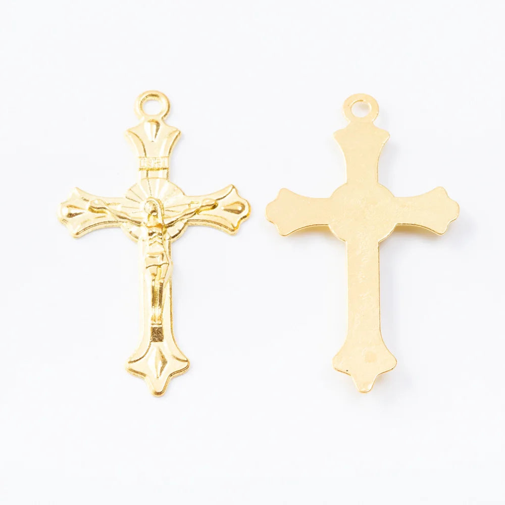 10 Pieces/Lot 37mm*22mm Antique Silver Plated Jewish Crucifix Alloy Cross Charms For Diy Jewelry Making