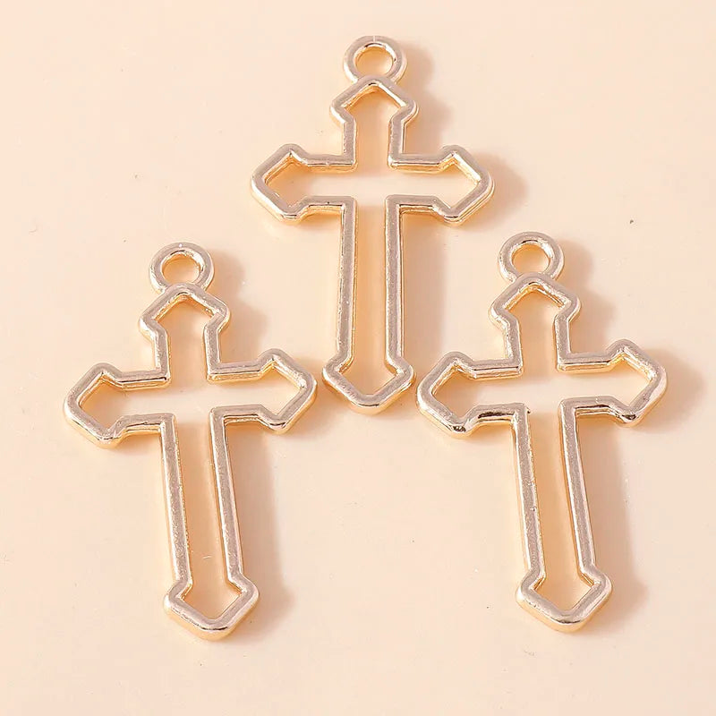 10pcs Steampunk  Crosses Charms for Jewelry Making Black Color Rose Cross Charms Pendant Necklace Keychain Diy Jewelry Findings