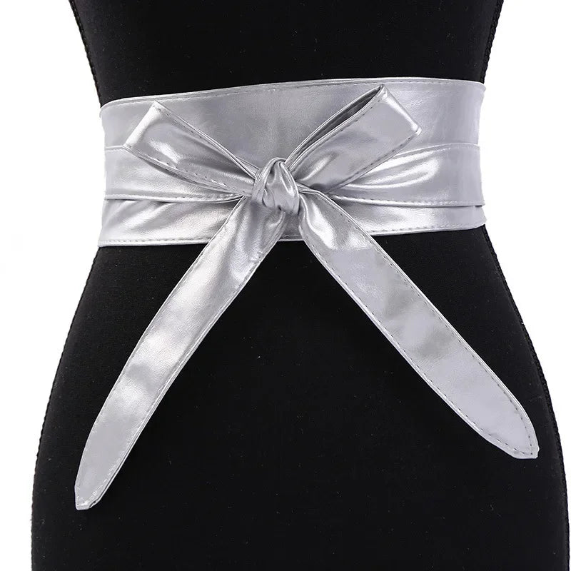 Women's Girdles Fashionable Solid Color PU Wide Belt Beautiful and Useful Tight Girdles Apparel Accessories