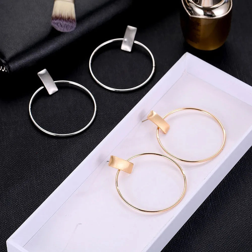 Piercing Jewelry Women Silver Big For Elegant Minimalist St Circle Color Geometric Earrings Round Homemade Earrings For Women