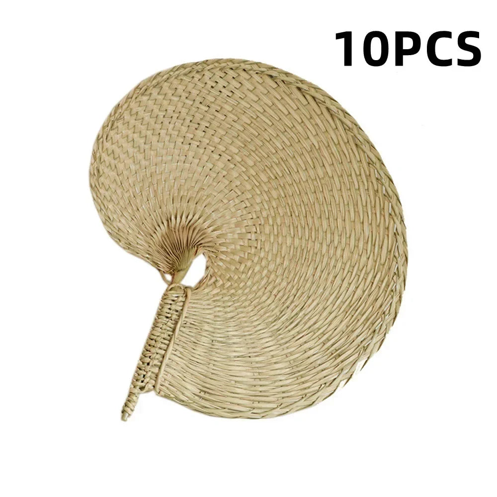 1/10PCS Hand Fans Hand Made Fan Rattan Decoration For Wedding Natural Palm Leaf Woven Fans Wall Art Decor Farmhouse Ornaments