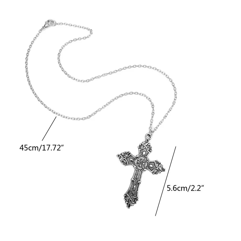 Fashion Christian Necklaces for Women Wen Gift Vintage Gothic for Pendant Long Chain Necklace Choker Goth Punk Jew