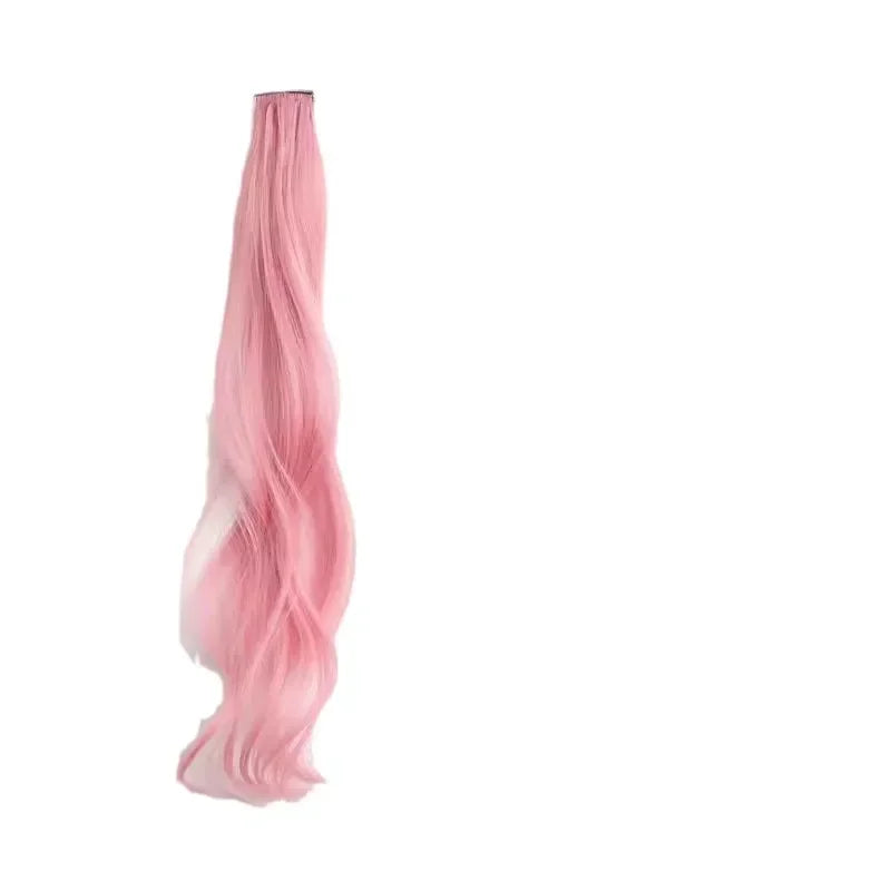 1 Piece Candy Color Girl Wig Hair Clip for Kids Sweet Cool  Invisible Seamless Natural Hanging Ears Hair Dyeing Wig Headwear