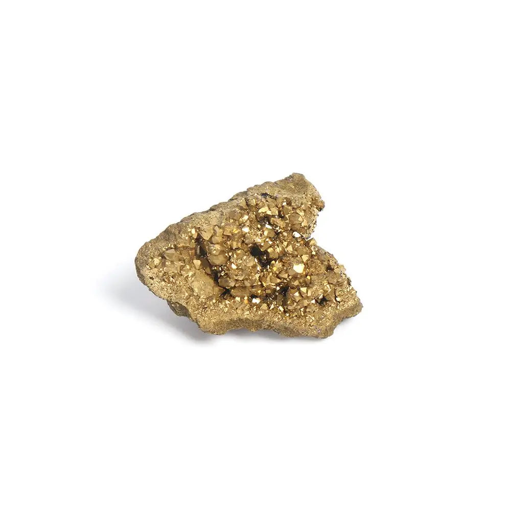 DIY Gift Mineral Specimens Natural Materials Jewelry Making Electroplating Gold Raw Gemstone Crystal Cluster Titanium Geode