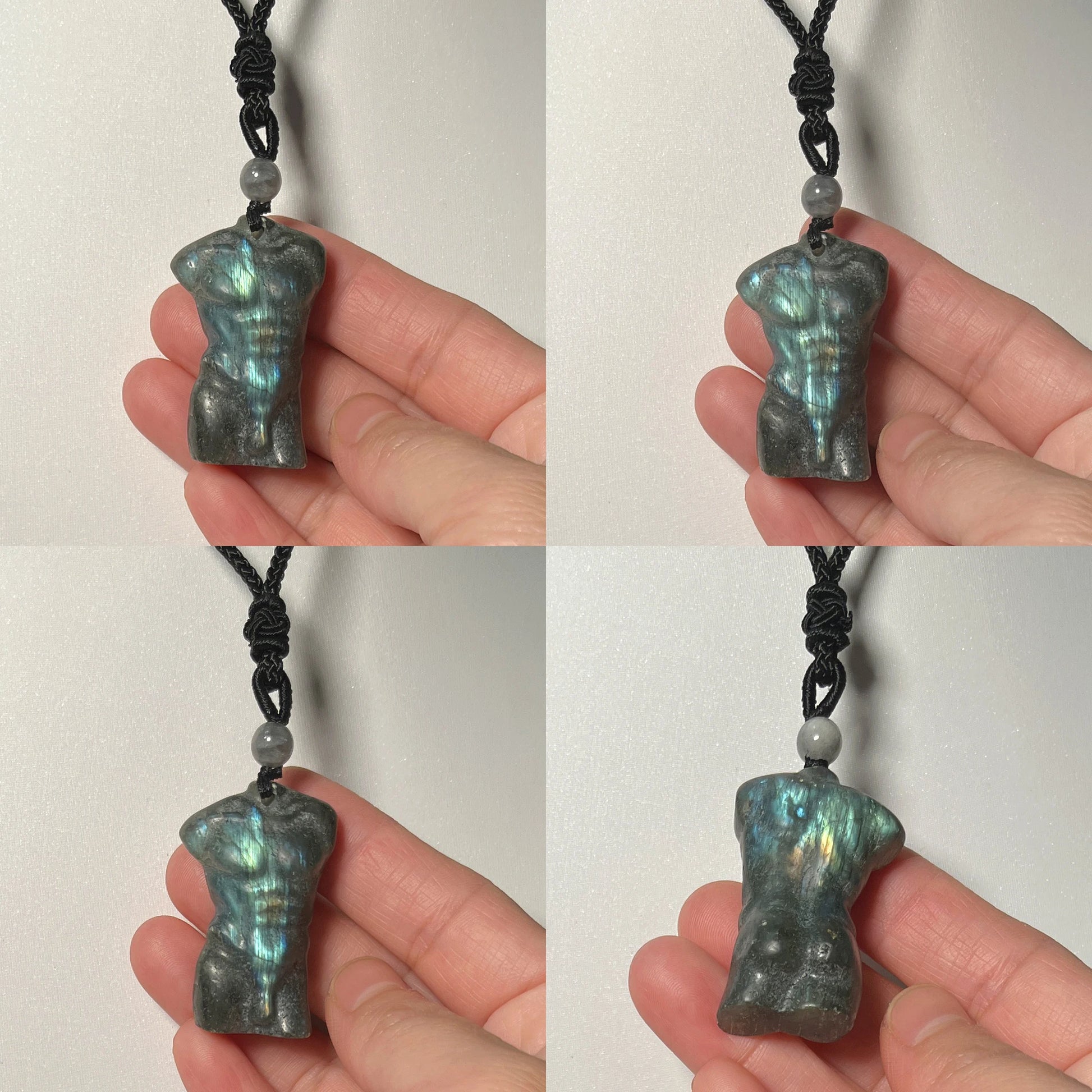 Necklace Pendant Natural Stone Irregular Shape Bead Blue Green Orange Labradorite Pendant for Women Men Jewelry 1Pcs