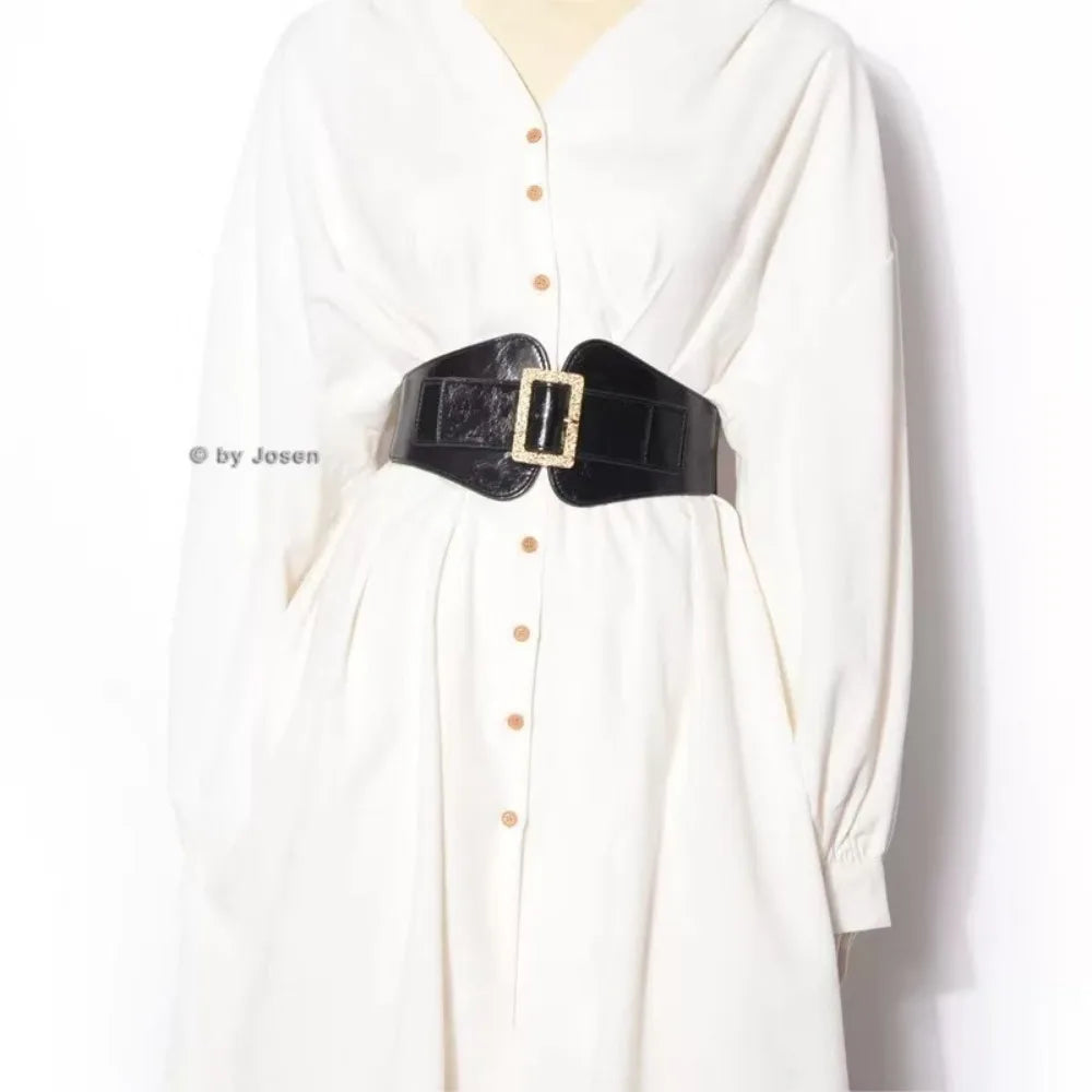 Wide Girdle Ladies with Suit Tunic Jacket Decorative Skirt Coat Sweater Elastic Elastic Belt