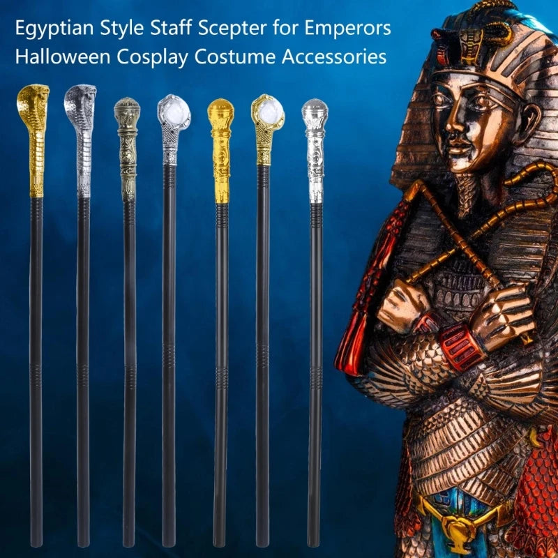 Egyptian Cobras Staff Snake Staff Walking Cane Pimp Cane Egyptian Staff Scepter Pretend Play Costume Props