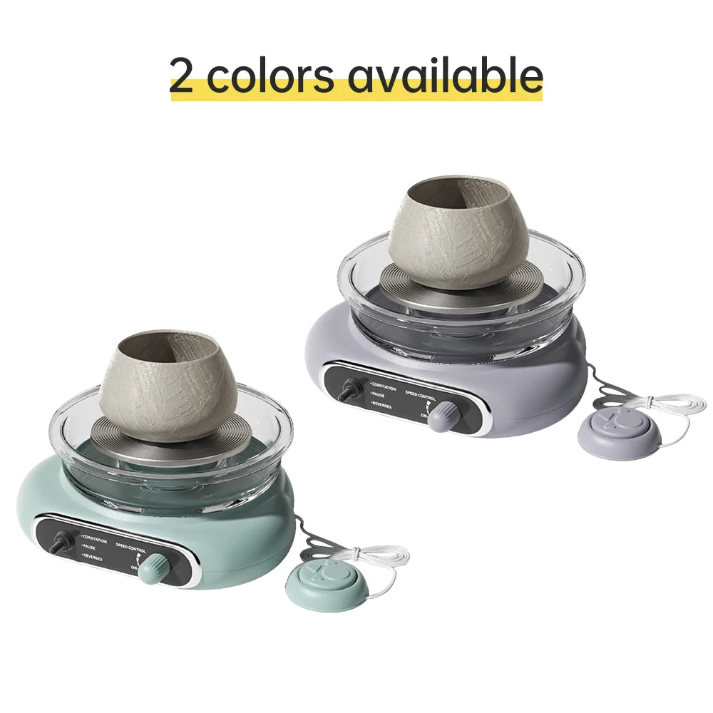 Mini Pottery Wheel Kit Pottery Clay Art 4.7" Turntable Electric Pottery Wheel Detachable Cleaning for Home DIY Ceramic Work