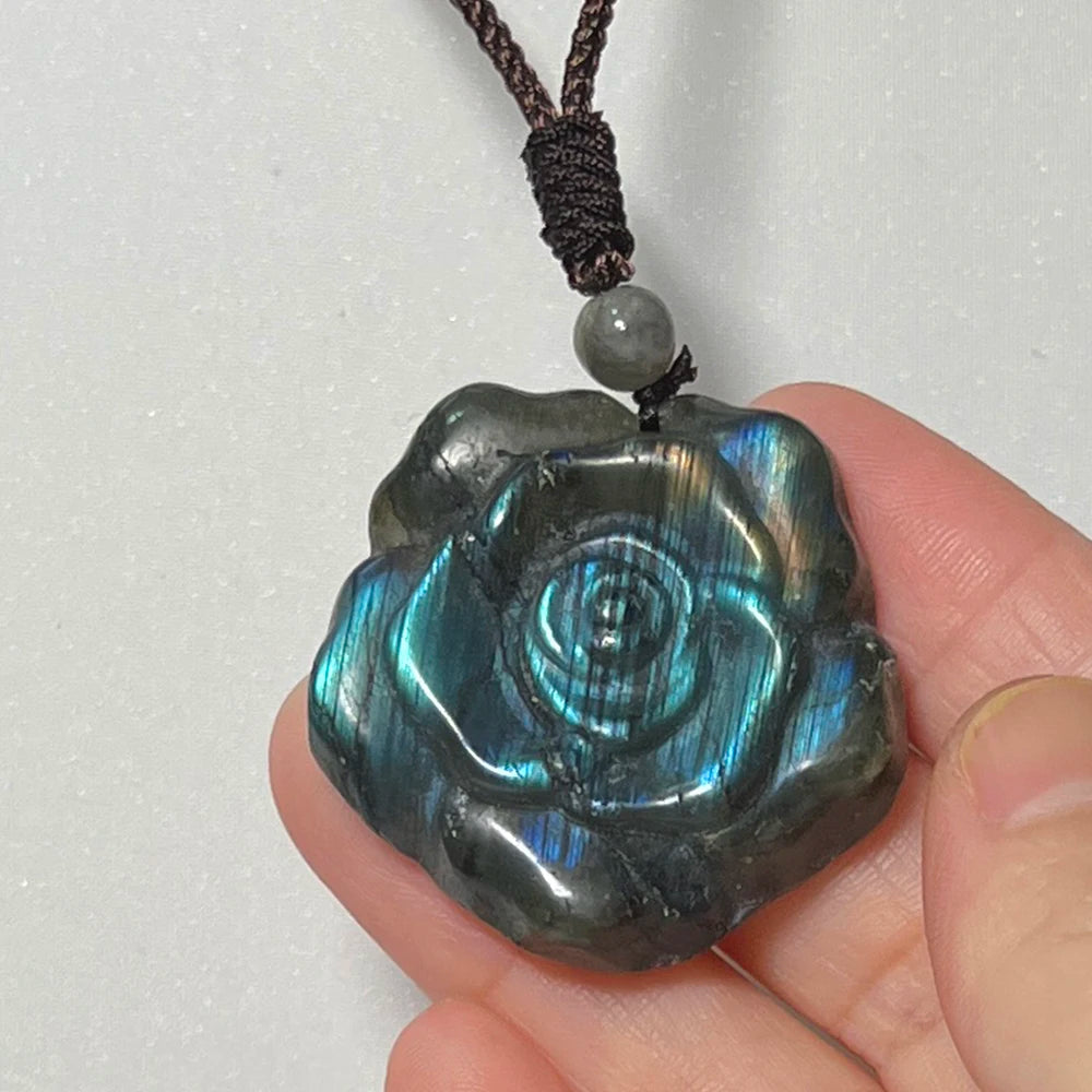 Gem Pendant Natural Stone Irregular Shape Bead Purple Blue Labradorite Necklace Pendant for Women Men Jewelry Gift 1Pcs