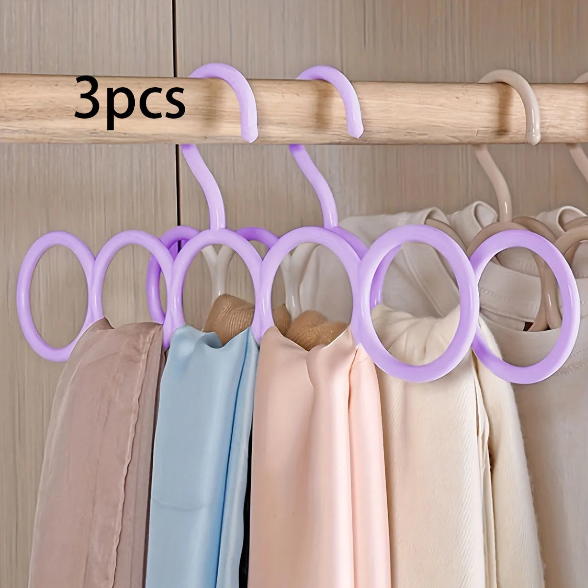 1pc/3pcs/5pcs Five-Ring Storage Hanger, Multifunctional Clothes Scarves , Save Space Closet Organizer For Home And Dorm