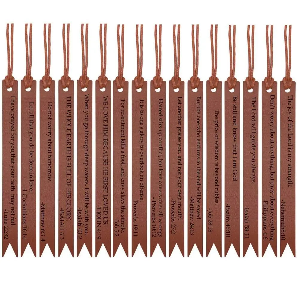 Leather Bible Bookmarks Christian Bookmarks Religious Bookmarks Inspirational Bible Verse Bookmarks for Men Women Church Gifts