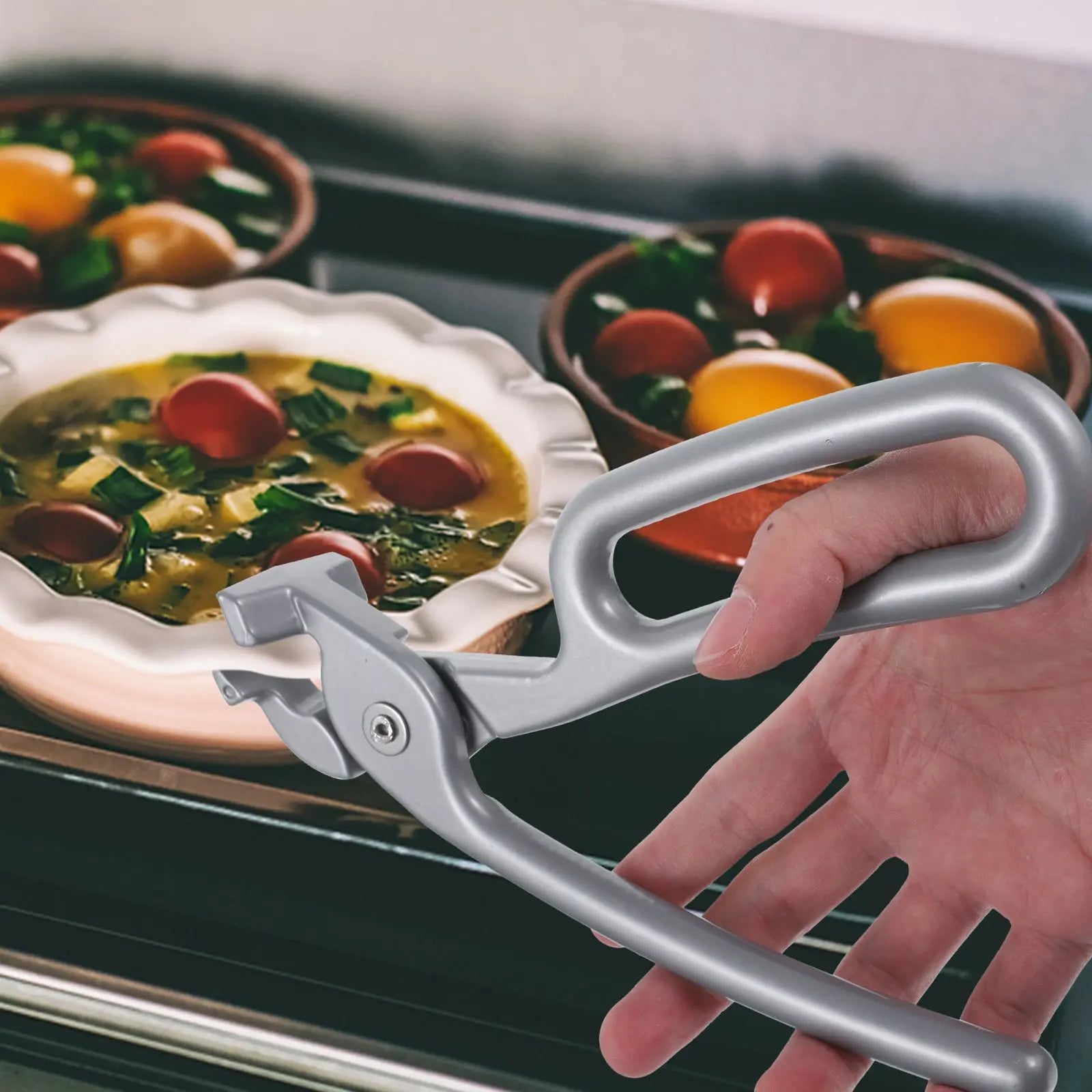 Tray TakerPremium Aluminum Alloy Anti Scalding Bowl Clamp Stone Pot Clamp Kitchen Gadget Household Pot Clip Grey