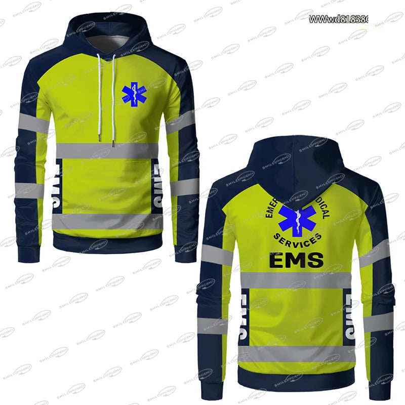 Classic Work Clothes Medical Worker Uniform Lightweight Sports Hoodie Medical Staff Cosplay Thin Oversized Printed Pullover