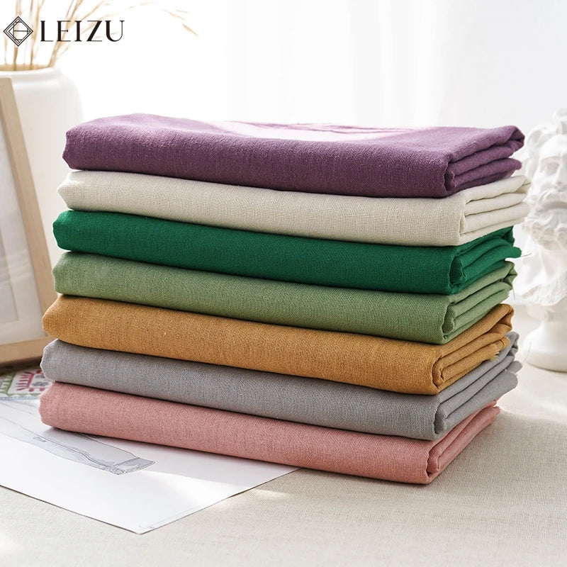 0.5/1/2 Yard Solid Color Cotton Linen Fabric Colorful Patchwork Seam Material DIY Curtain Home Textile Tablecloth Sewing Fabric