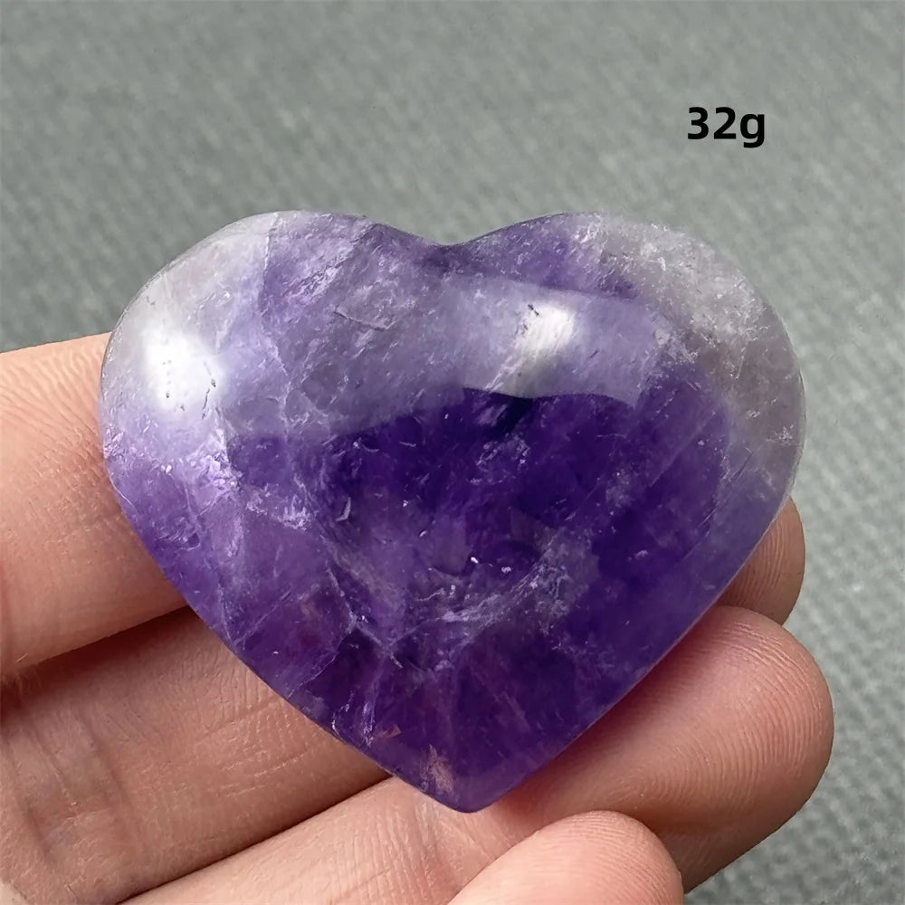 Natural Amethyst Heart Shaped Love Gemstone Meaning Love Healing Reiki Meditation Energy Witchcraft Home Decoration