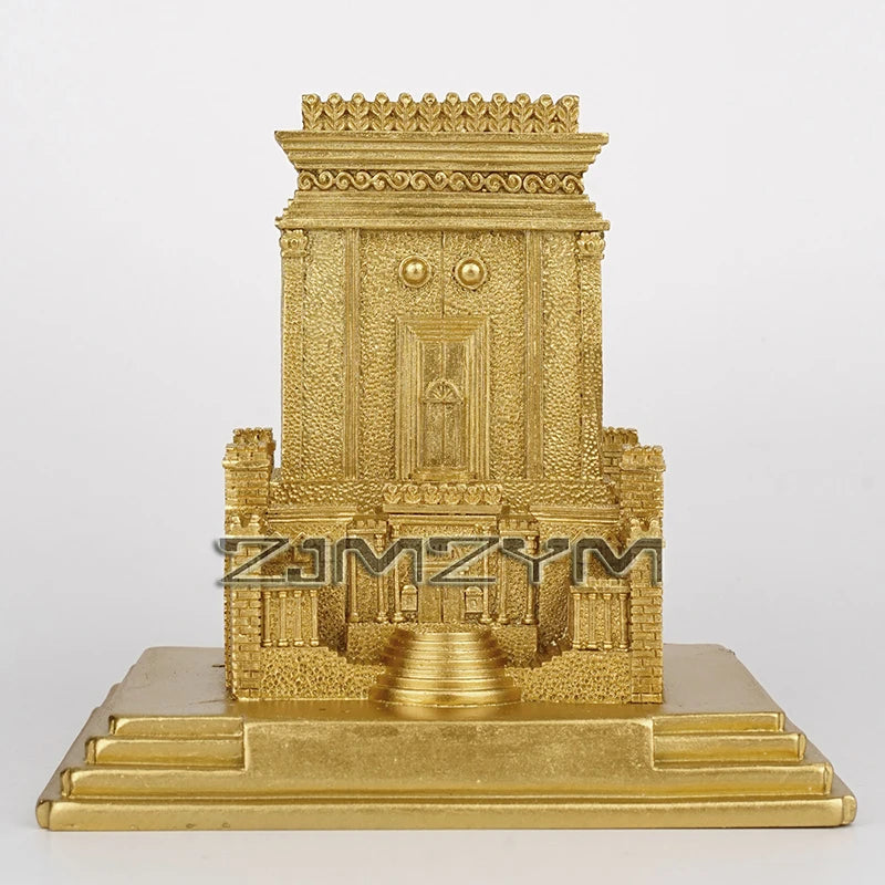Jewish Temple Jerusalem Replica on Copper Base includes Holy Place Artifacts Home Decorations Imitation Metal Decoration