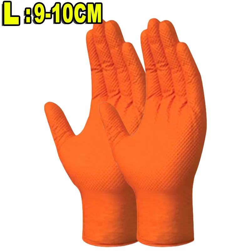 Heavy Duty Nitrile Gloves 8Mil Extra Thick Mechanic Industrial Disposable Glove with Textured Grip Antislip Safety Work Gloves