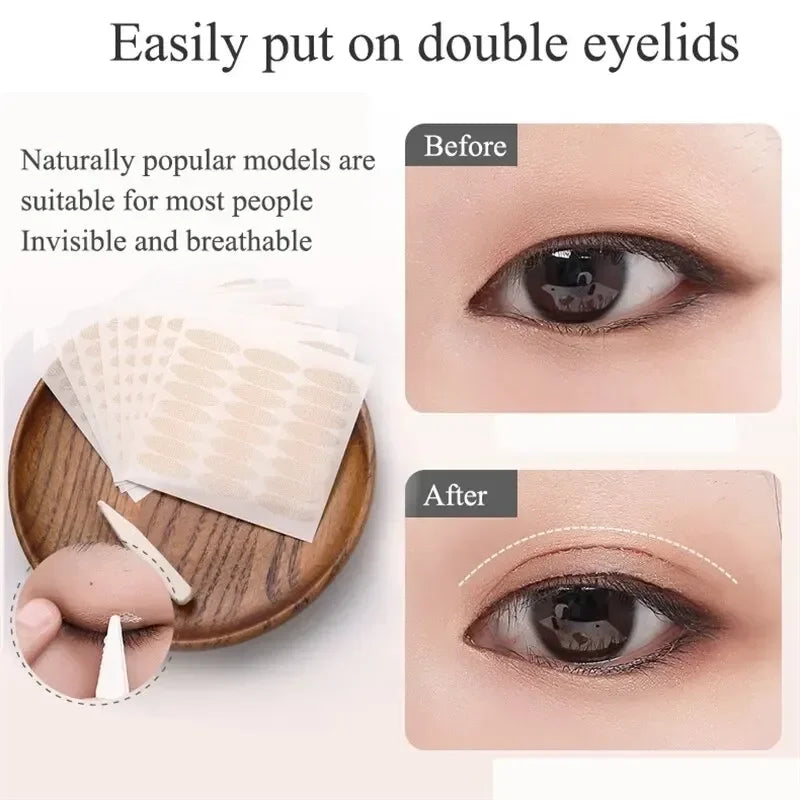 240Pcs/Lot Double Fold Eyelid Tape Sticker Lace Nature Clear Stripe Self-adhesive Natural Eye Makeup Make Up with Tool Wholesale