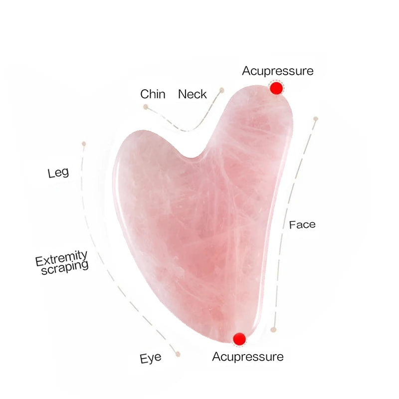 Natural Rose Jade Gua Sha Gouache Scraper Massager for Face Body Facial Skin Lifting Wrinkle Remove Beauty SPA Care Tools