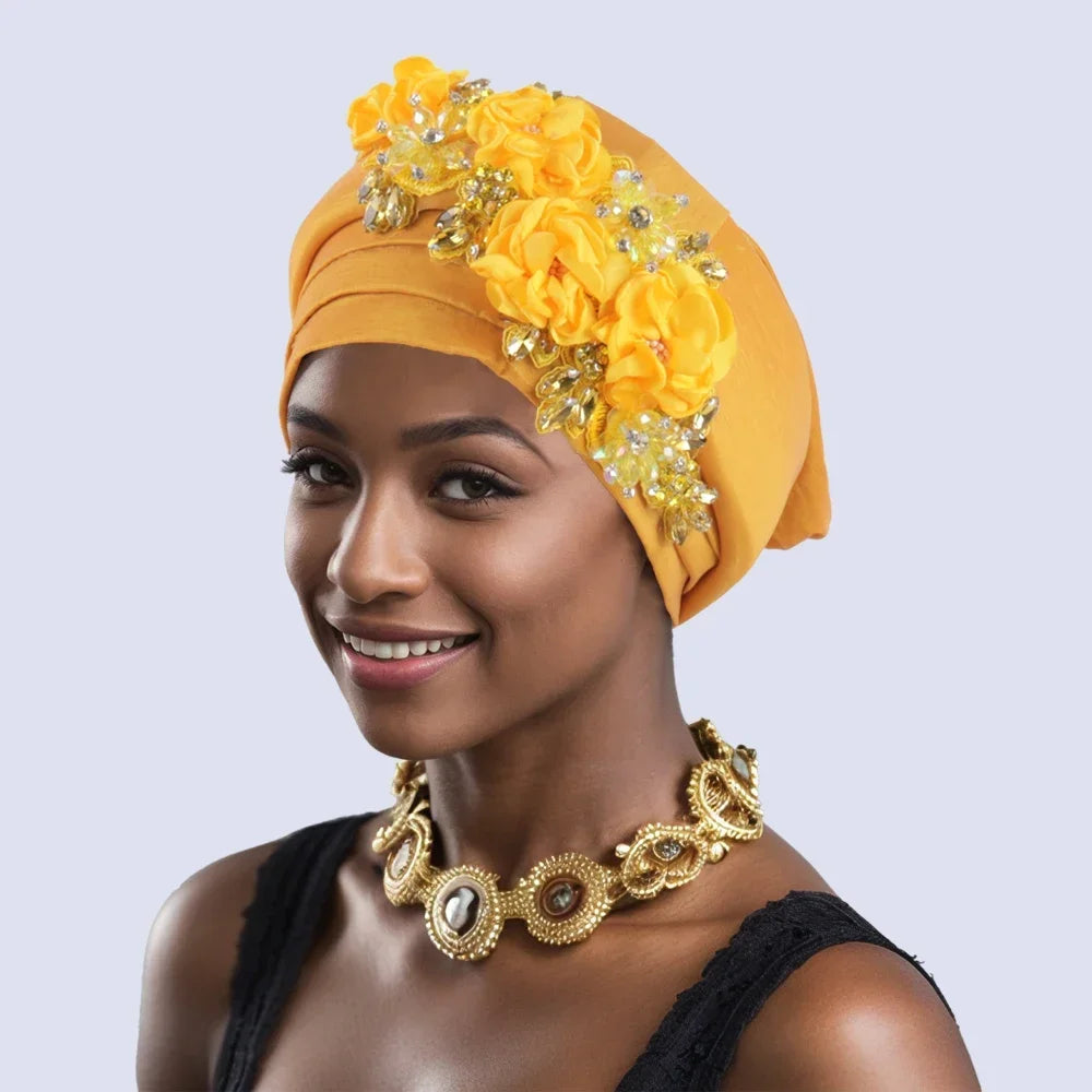 Gele Headtie Already Made African Head Wraps for Women Turban Femme Gelee Nigerian Aso Oke Bonnet Femme Diamonds Headtie 2025