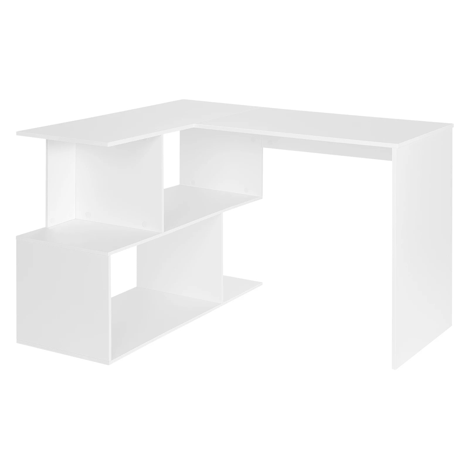 WOLTU Work PC Computer Table Chipboard Desk with Shelves for Study Student Writing Table  Office Work Home Furniture