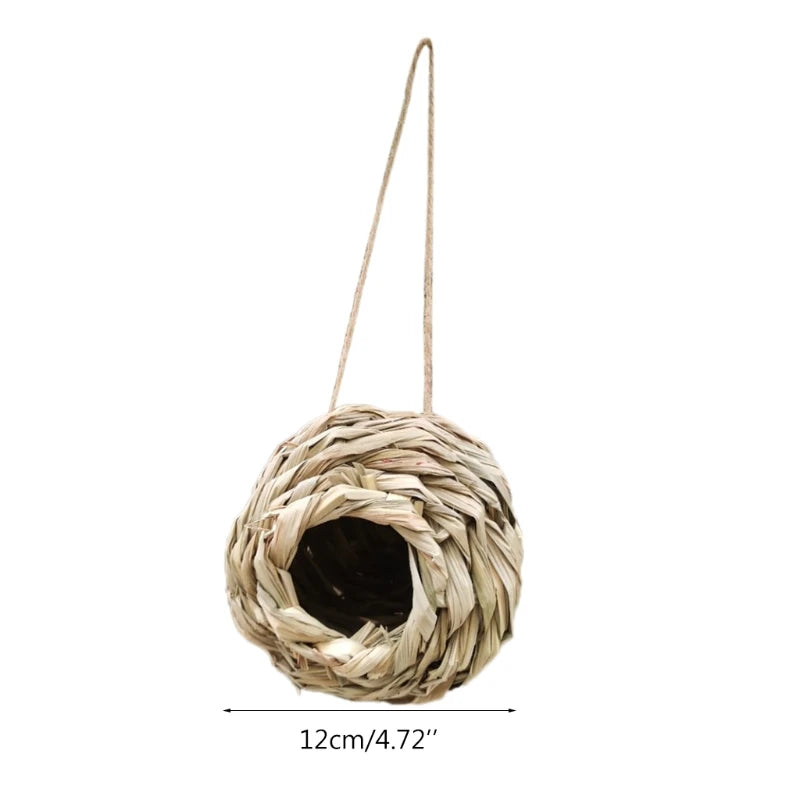 19 Birds Nest Bird Cage Natural Grass Egg Cage Bird House Outdoor Decorative Weaved Hanging Parrot Nest Houses Pet Bedroom
