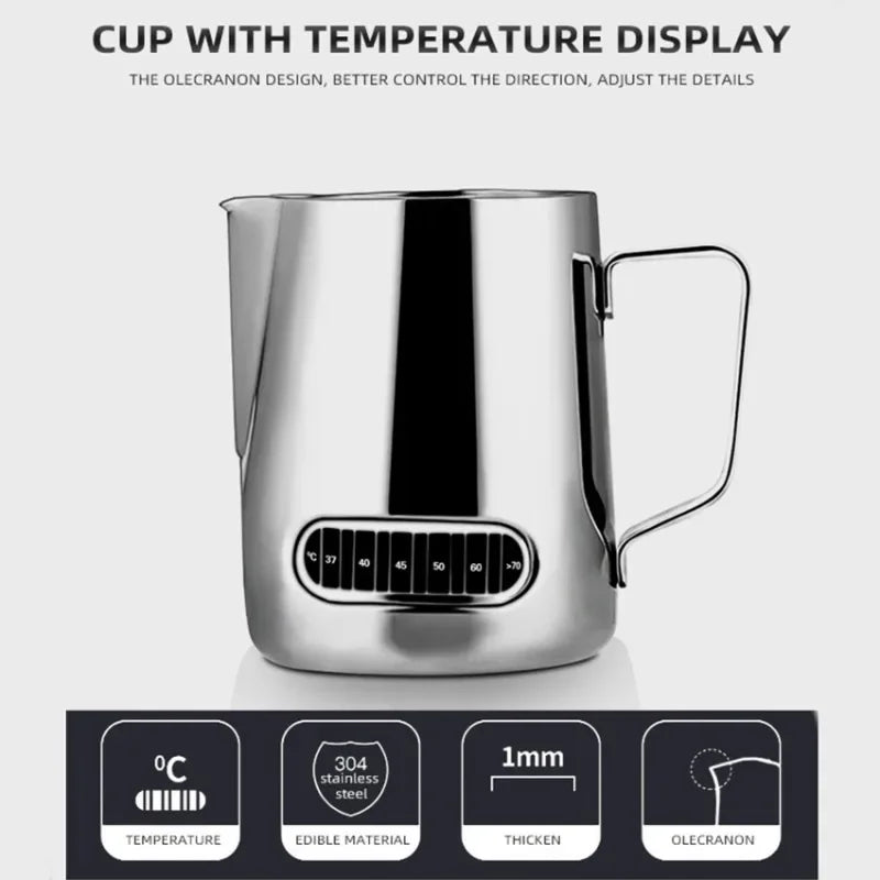 350/600ml Milk Jugs Fashion Stainless Steel Milk Craft Milk Frothing Pitcher Coffee Latte Frothing Art Jug Pitcher Mug Cup