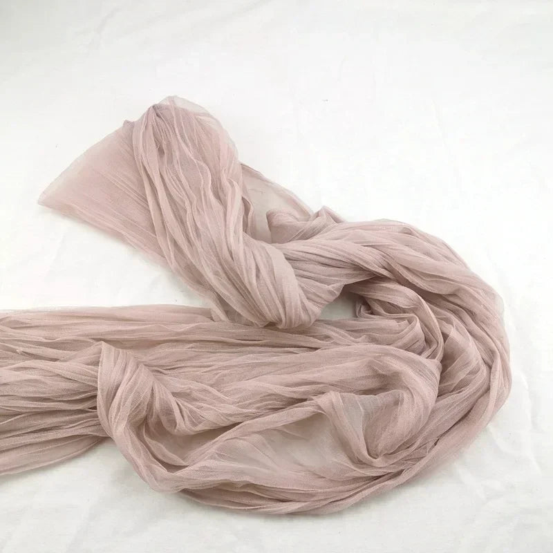 INS Wrinkled Tulle Cloth 1.2mx3m Ruffled Mesh Fabric Flower Shop Photo Background Cloth Wedding Decor Birthday Party Decorations